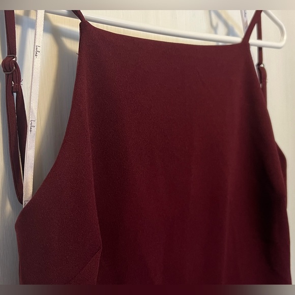 Lulus Maroon Backless Jumper Long Wide Leg Spaghetti Strap Sz M - Picture 6 of 15
